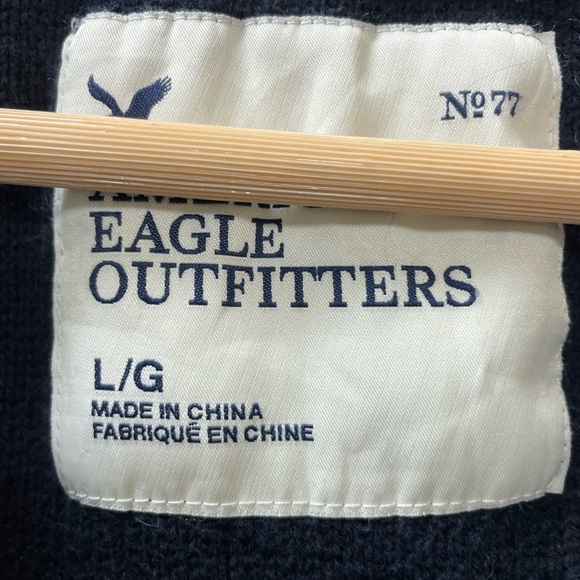 American Eagle Outfitters Men's Dark Blue Cardigan - Picture 6 of 6